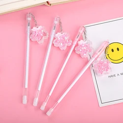 4Pcs Stationery Kawaii Gel Pen School Office Supplies Creative Sakura Glitter Recreation Cute Gel Pen