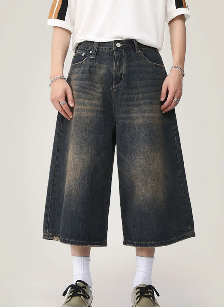 Summer Men&rsquo;s Ripped Casual Jeans Pants Trendy Lightweight Denim Trousers Relaxed Fit Male Fashion Streetwear