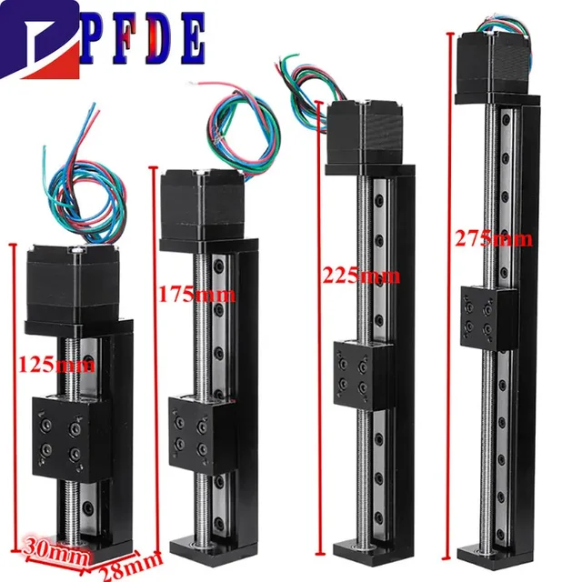 รางโต๊ะสไลด์ CNC แบบ T-Type ชุดไกด์มอเตอร์สเต็ปเปอร์มอเตอร์เชิงเส้นตารางแกน XYZ 1