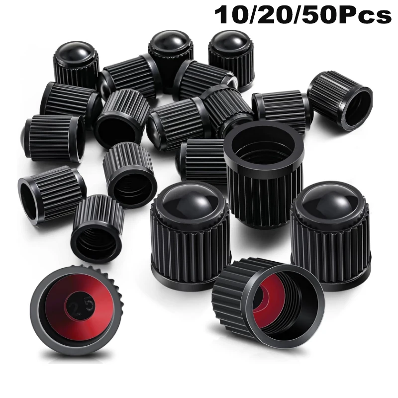 Sleek Black Universal Tire Valve Stem Cap with O-Ring