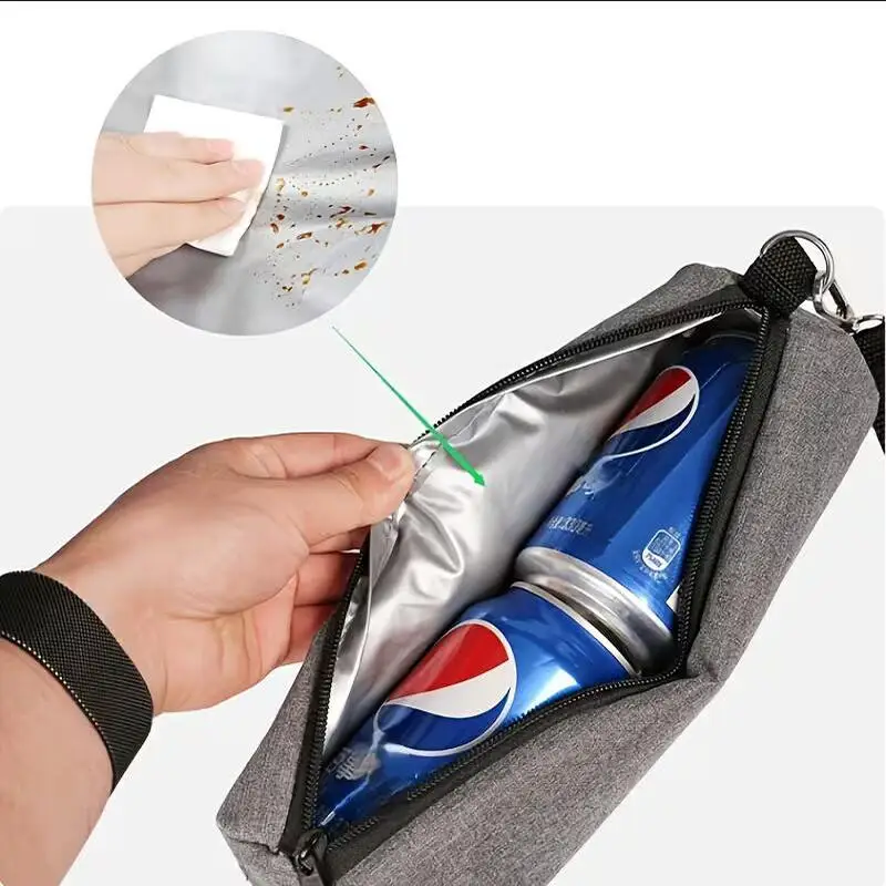 절연 물병 파우치, 걸이식 단열 파우치, 우유 보온기 여행 캠핑용 손잡이가 있는 옥스포드 천 쿨러 가방 1개
