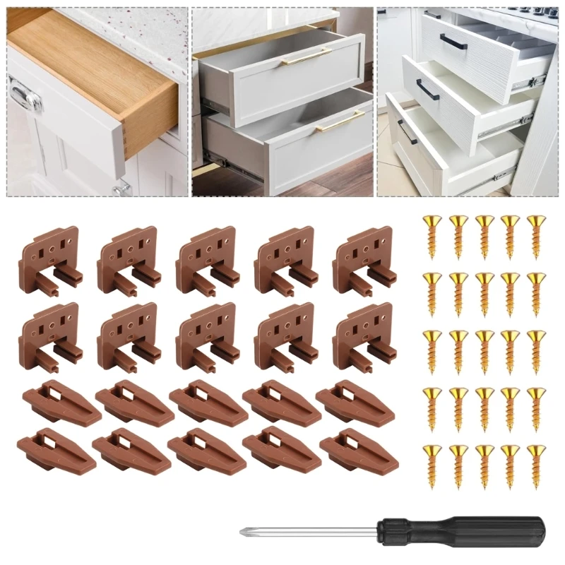 Convenient Drawer Slide Repair Package Must Have Drawer Repair Solution Simple Installation for Guides & Mounting Screws