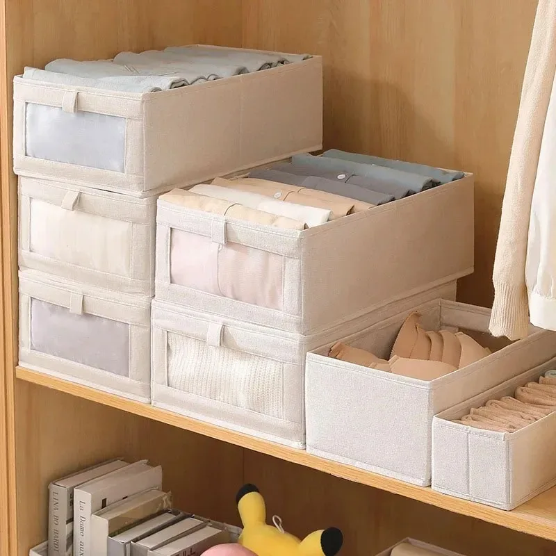 1Pcs Pants Storage Box Clothes Organizers of Cabinets and Drawers Fabric Foldable Boxes for Bedroom Wardrobe Organization Home ﻿ 5