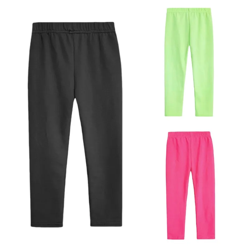Girls Summer Leggings Kids Solid Skinny Elasticity Trousers Pencil Pants 2-13 YEAR girl pants