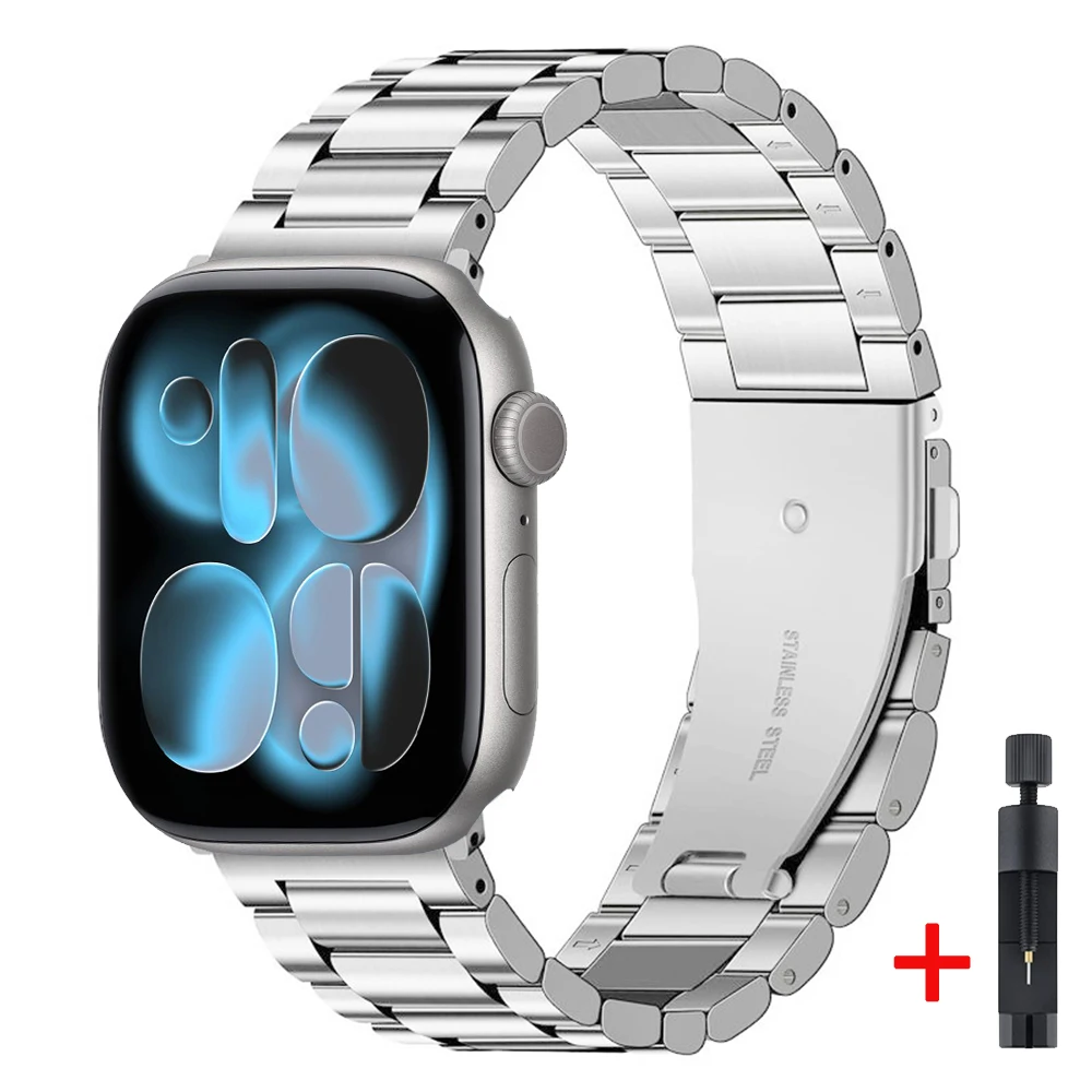 Elegant Metal Bracelet for Apple Watch - Fashionable Strap and Belt Accessory