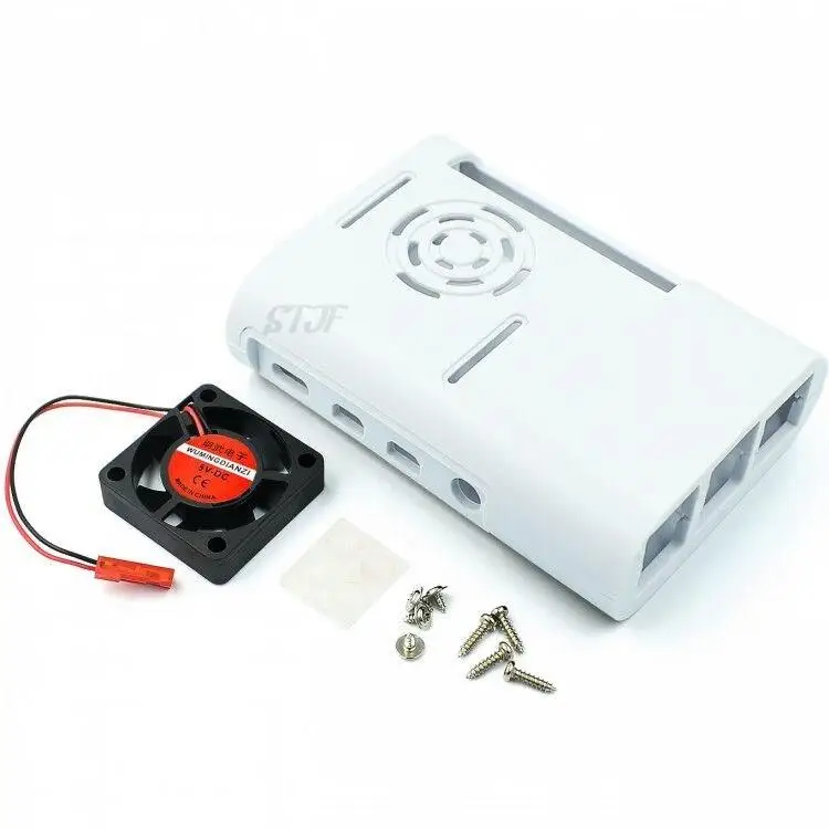 für Raspberry Pi 4B ABS-Spritzgussgehäuse mit einem schwarz-weißen Wärmeableitungsventilator – Detail 6