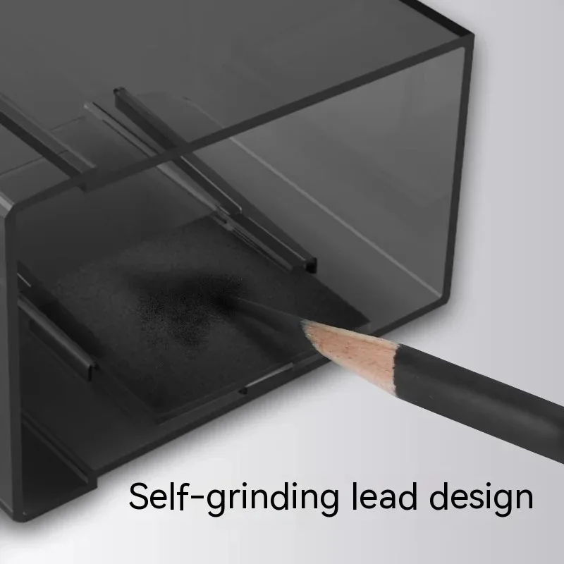 Hand Crank Pencil Sharpener Cutter For School Student Artist Charcoal Large Capacity Rotary Pencil Knife Tools Adjustable Points - 4