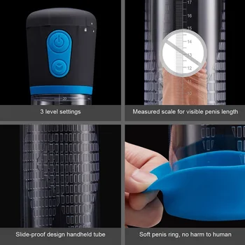 Electric Penis Pump Sex Toys for Men Male Masturbator Penis Extender Enlargement Enhancer Vacuum Pump Penis Enhancement Sleeve 3