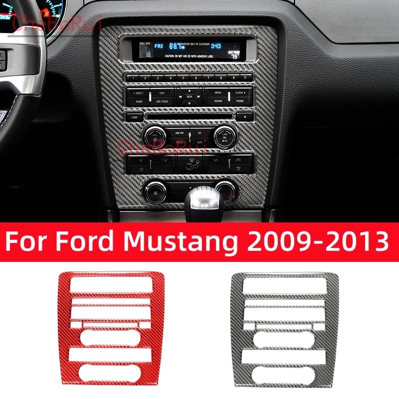 

For Ford Mustang 2009-2014 Accessories Carbon Fiber Sticker Car Interior Center Control CD Decoration Panel Frame Trim Cover