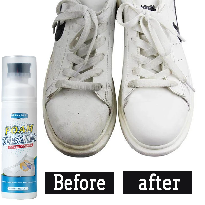White Shoe Foam Cleaner Brush Remove Stains Dirty Tennis Head Sneaker Cleaning Kit Leather