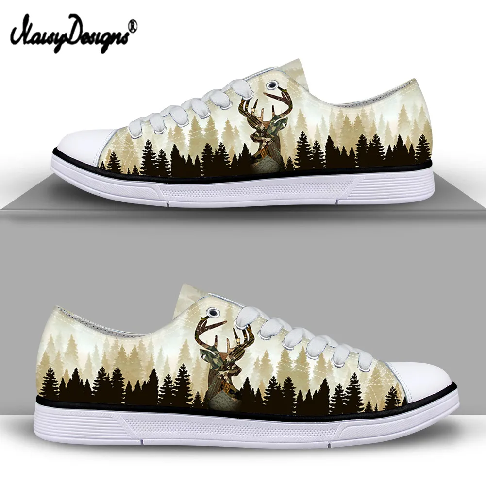 

Noisydesigns 2021 Women's Luxury Sneakers Fashion American Deer 3D Prints Unisex Female Flat Casual Vulcanized Shoes Plus Size45