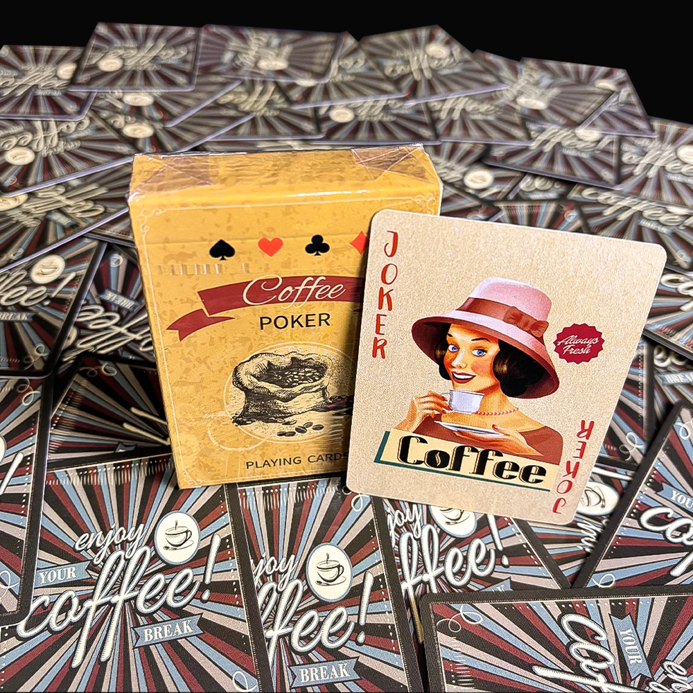 Coffee Paper Playing Cards Classic Vintage Poker Deck of Cards All Different Suit Family Gatherings, Parties and Other Occasion 6