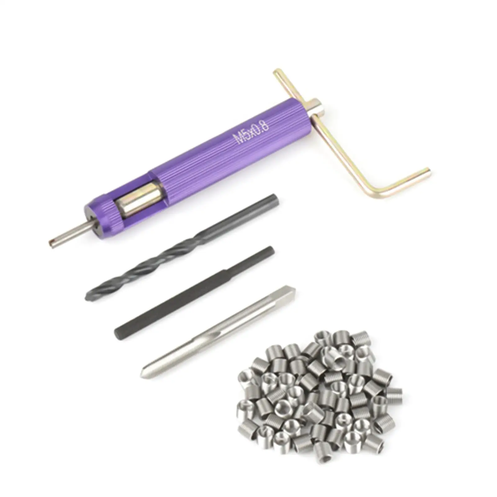 

50Pcs M5 x 2D Coiled Wire Helical Screw Thread Repair Kit Stainless Steel Car Repair Tools
