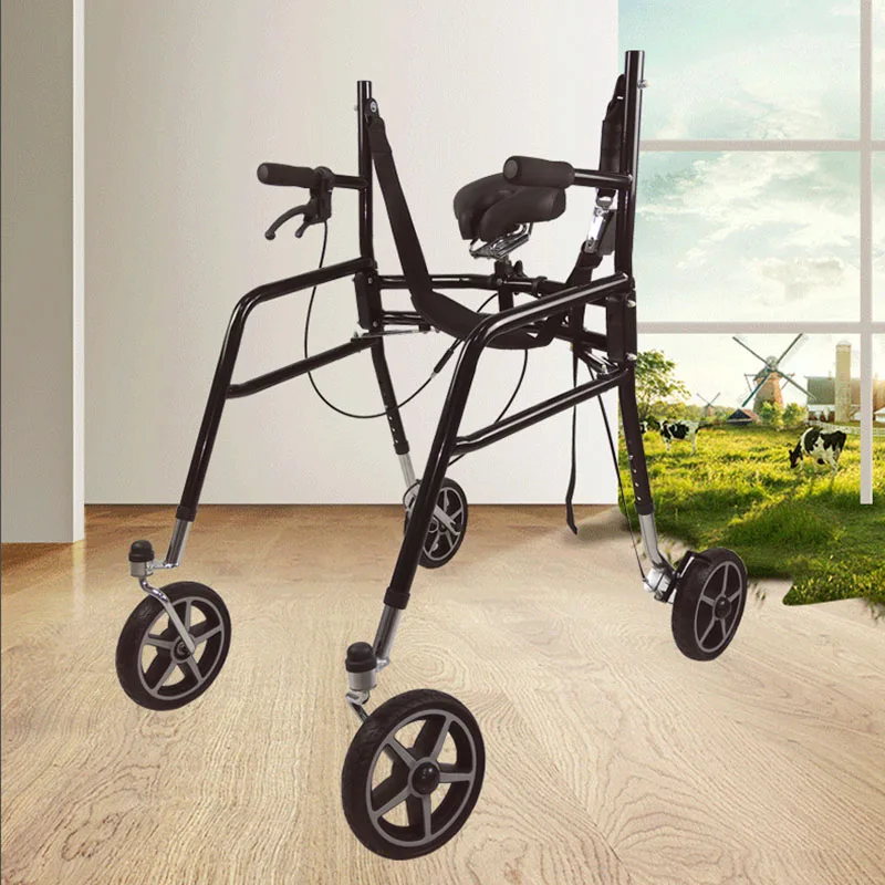 

Walker Pulley Steel Collapsible Lower Limb Rehabilitation Training Equipment High Load Bearing Removable Armrest Brake Trolley
