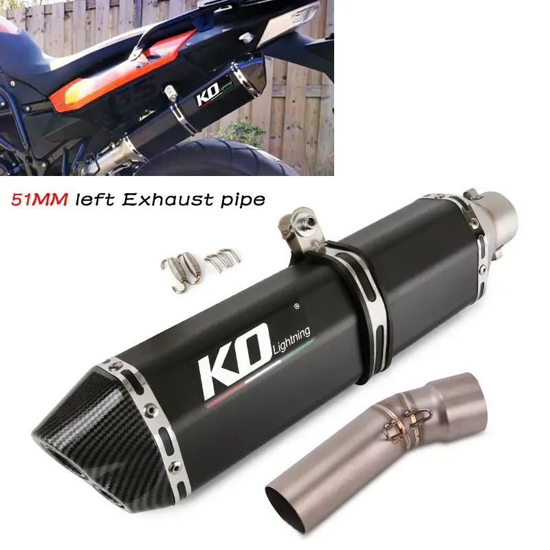 51mm Slip-On Exhaust Muffler Silencer For BMW F650GS F700GS F800GS F800GT – Stainless Steel, Multicolor