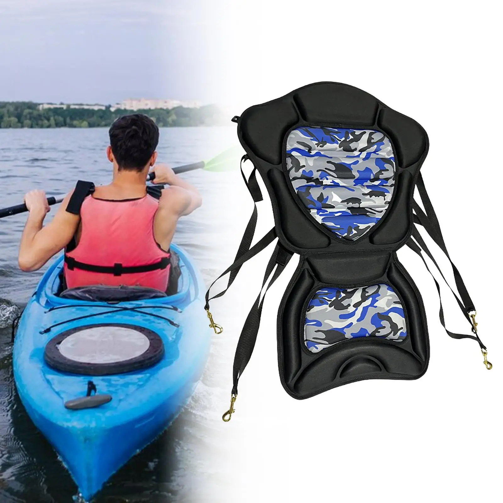 

Kayak Seat Easy to Install Durable Thickened Replacement Canoe Backrest Seat