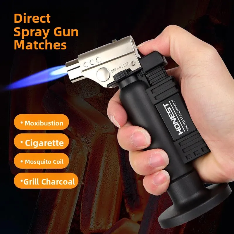 High Temperature Resistant Outdoor Barbecue Gas Stove Large Caliber Direct Spray Flame Gun Can Be Inverted for Cigar Use