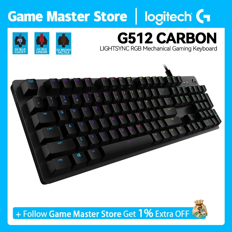 Logitech G512 CARBON Wired Gaming Keyboards Mechanical Keyboards Linear&Tactile&Clicky for