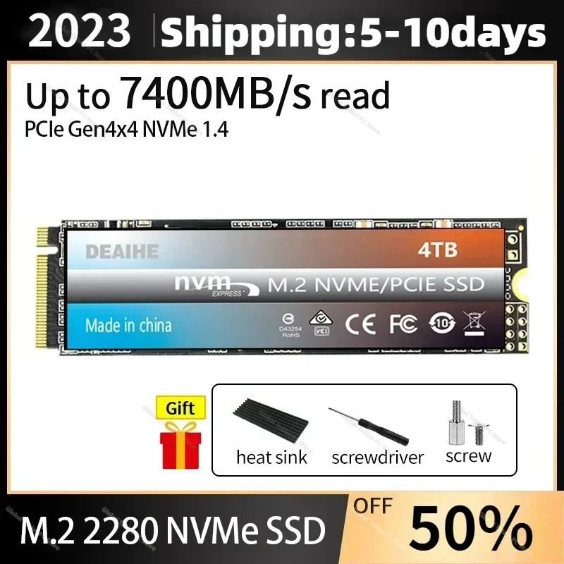 

Original PS5 SSD 1TB with Heatsink M.2 990 pro SSD 4TB 2TB Hard drive disk NVME TLC internal Solid State Drives for PS5 laptop