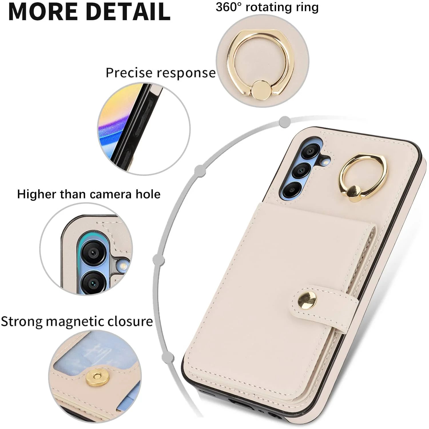 Elegant Flip Folio Wallet Case with Card Holder - Premium PU Leather Cover