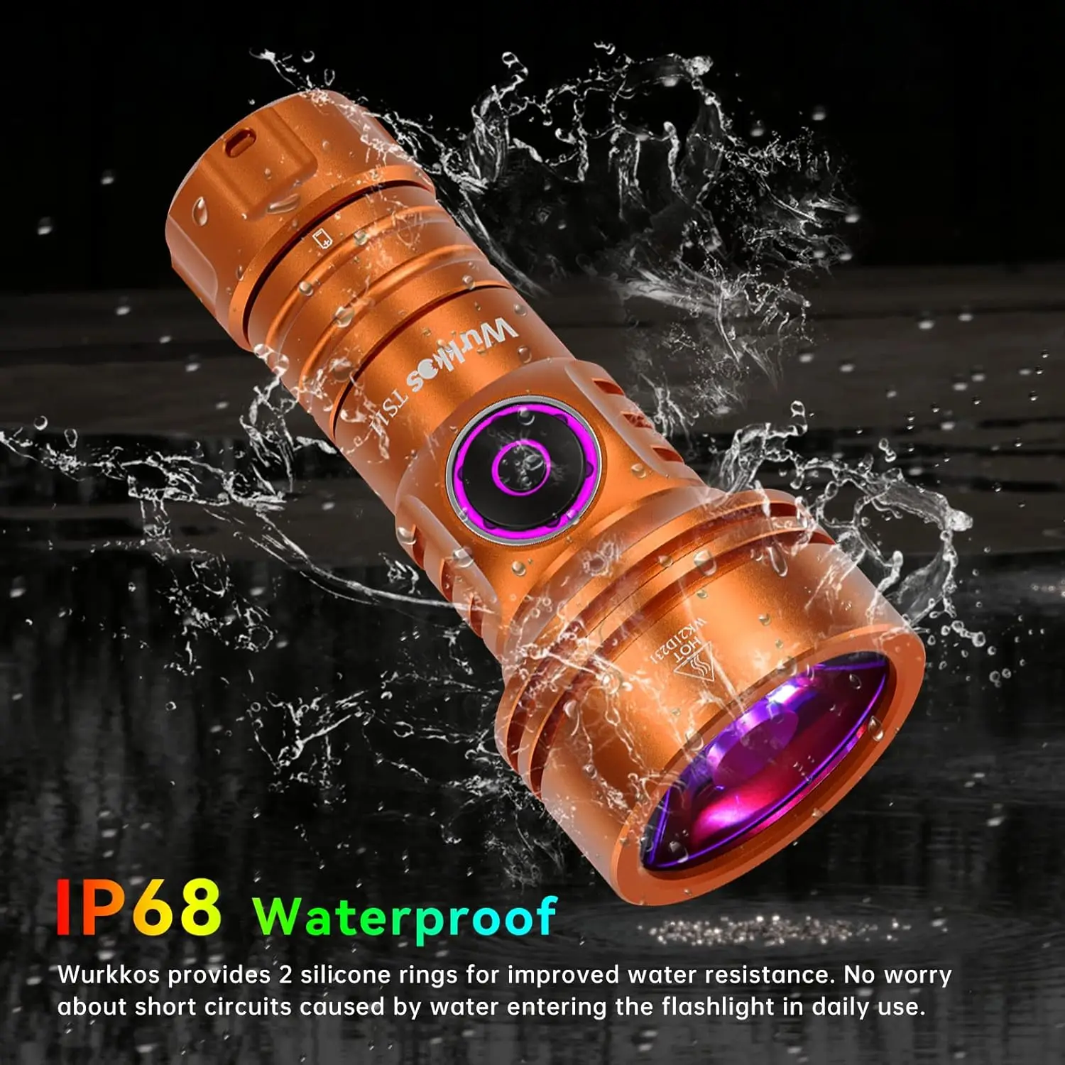 Wurkkos-TS11 Mini 18350 Flashlight USB C Rechargeable EDC SFT40 Torch Powerful 2000LM RGB Auxiliary IP68 Waterproof Anduril 2.0