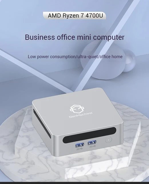 GENMACHINE-新しいMini PC Gaming PC, AMD Ryzen 7 4700u,2.0GHz