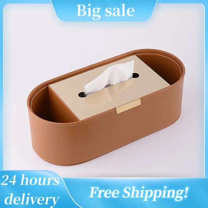 

Luxury Multifunction PU Leather Tissue Box Remote Sundries Storage Holder Desktop Paper Drawer Art Home Decor Napkin Box