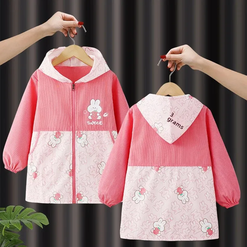 Children's down Jacket Anti-Dirt Outerwear Hooded Coat Little Kids' Protective Clothing Autumn Winter Outfit Trendy Big Kids
