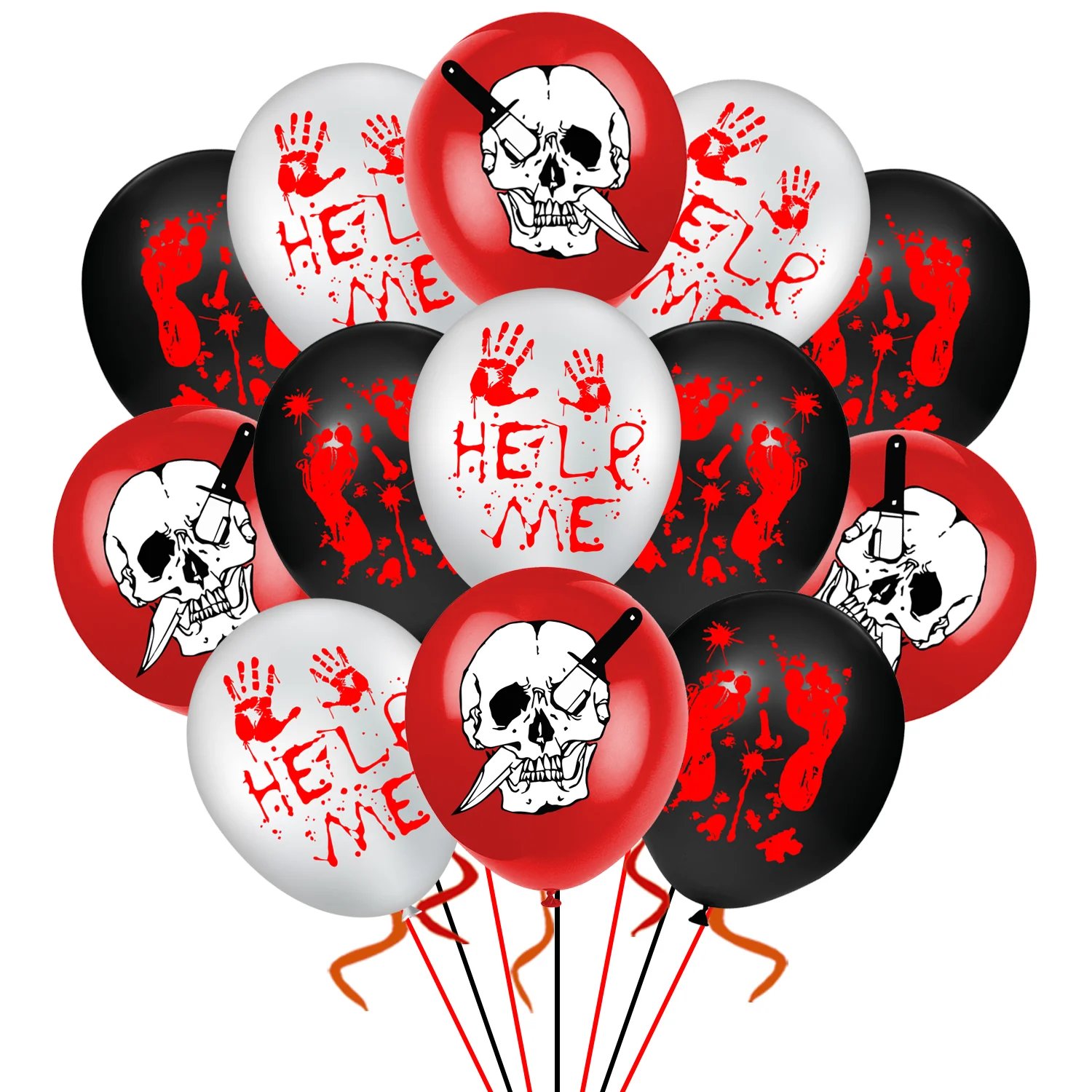 

Happy Halloween Balloons Banner Cake Card Blood Knife Latex Balloons Ghost Festival Party Skeleton Balloons Halloween Decoration