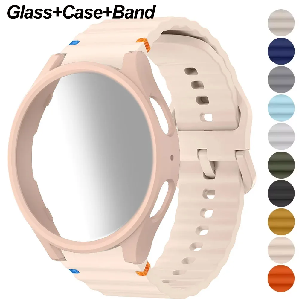 Silicone Watch Band with Case and Screen Protector Bumper