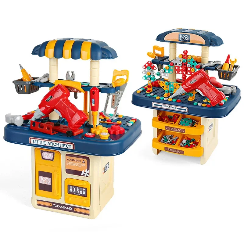 Kids Simulation Repair Tool Bench Set DIY Electric Drill Screwdriver Disassembly Accessories Game Educational Toy Gifts for Boys