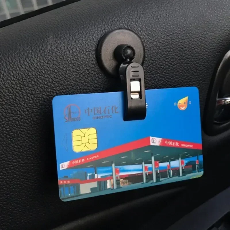 2pcs Suction Cup Clip Car Interior Window Clip Removeable Bill Card Clamp Holder Ticket Fastener Clip Interior Accessories