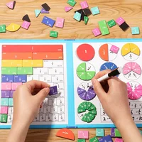Montessori Fraction Learning Math Toy Magnetic Arithmetic Teaching Aids Wooden Book Educational Toys for Children Christmas Gift 1