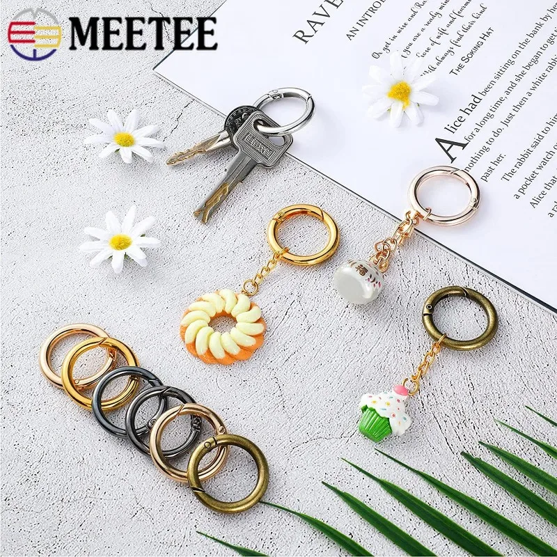 10Pcs 10-38mm Metal O Ring Spring Clasps Openable Round Carabiner Snap Hook Keychain Bag Clips DIY Jewelry Bags Accessories