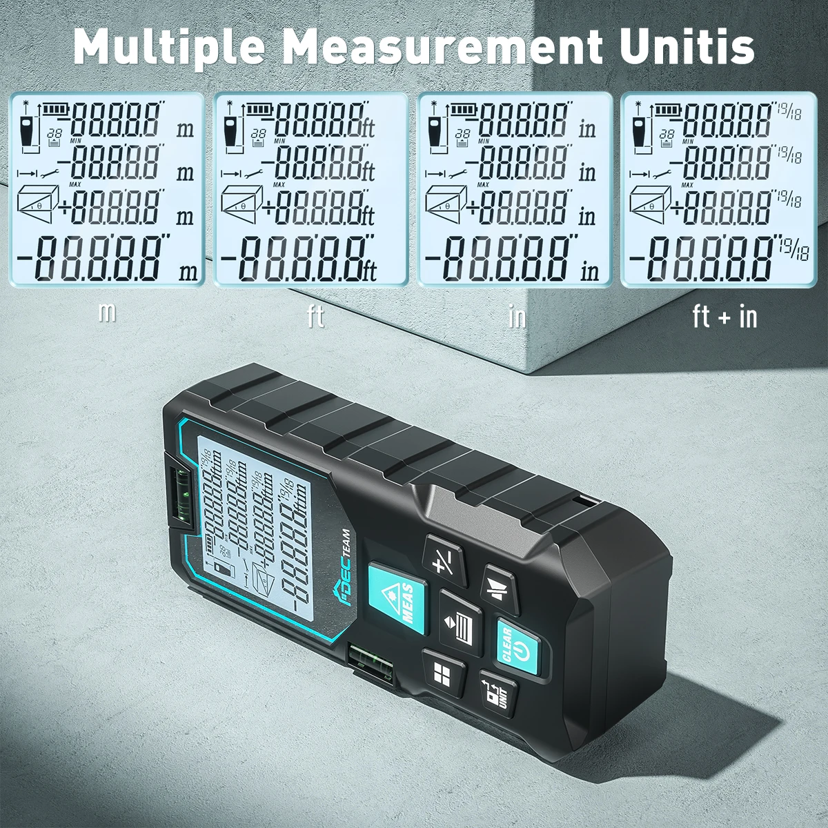 Laser Rangefinder 50M/100M/120M Laser Distance Digital Meter With LCD Screen M/i