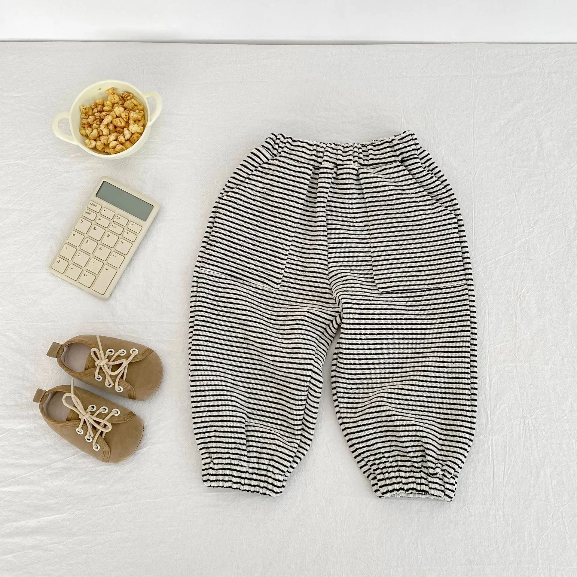 2025 Autumn New Korean Edition Infant and Toddler Boys and Girls Striped Pants Children's Comfortable Casual Sports Pants