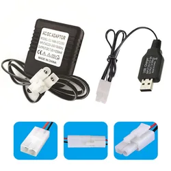 7.2V 9.6V 2Pin Power Supply Charger for NiCd NiMH Battery 220-240V EU Plug Input 5V USB Input Output Charger for RC Toy