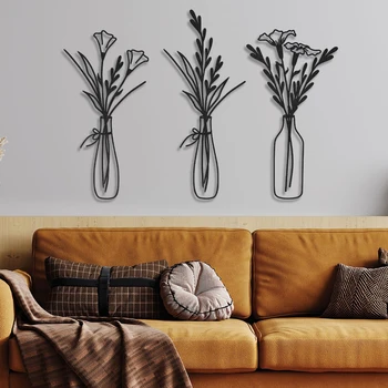 Floral Vase Metal Wall Decor 1