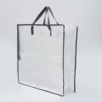 Use The Side Zipper Fully Transparent PP Film-covered Woven Oversized Storage Bag Luggage and Clothing Packing Bag. 2