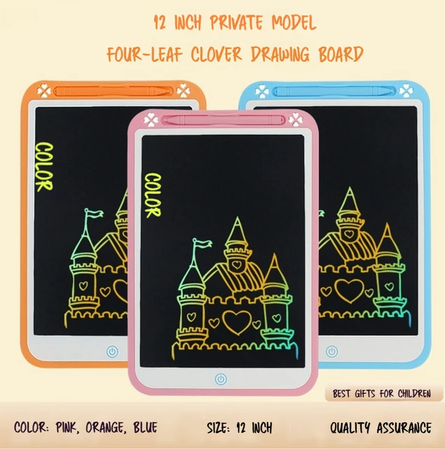 12inch Children Reusable Color Writing Tablet Instant Erase & Lock Button, Eye Protection Screen Drawing Board Educational Gifts 3