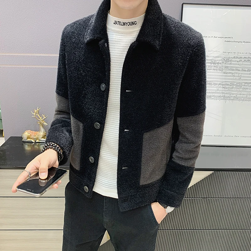 

2022 New Style Autumn Winter Men Woolen Blends Jacket Slim Fit Warm Business Casual Wool Jackets Mens Brand Outwears X86