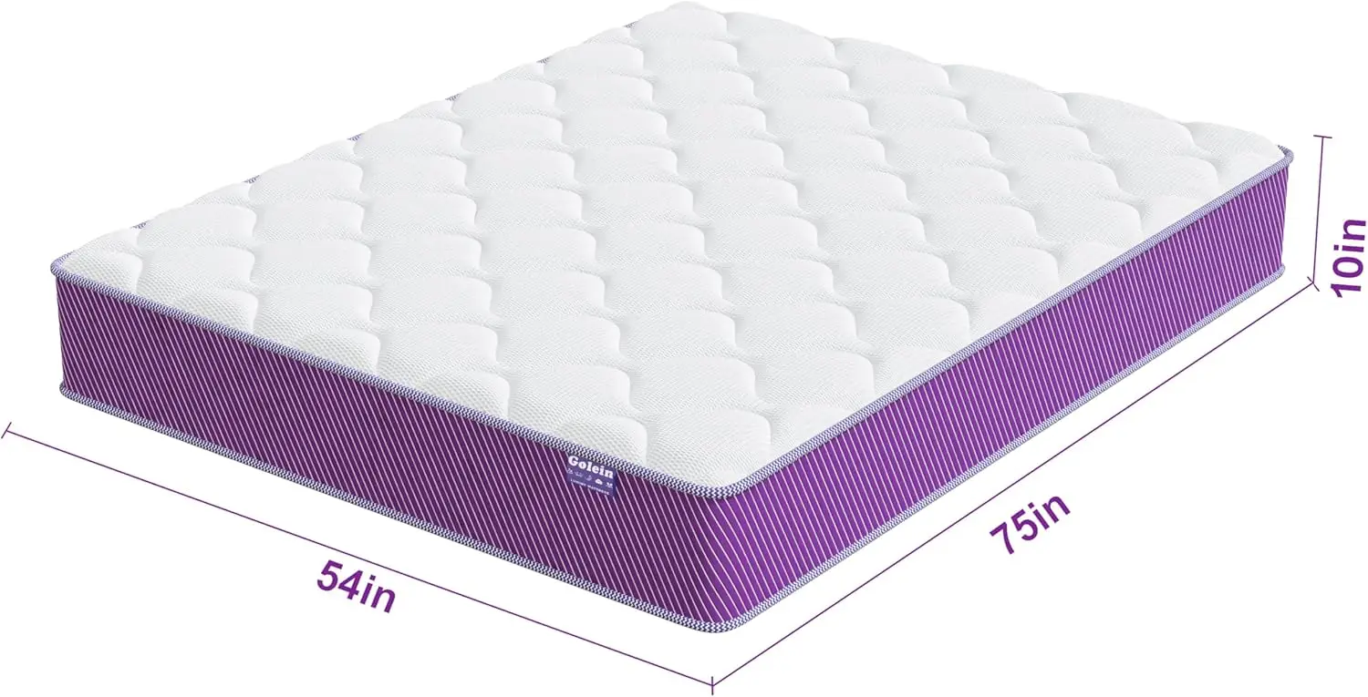 Full Size Mattress 10 H Hybrid Mattress In A Box, Purple Mattresses Full 10"" With Memory Foam And Poet Spring,Bed In A 2
