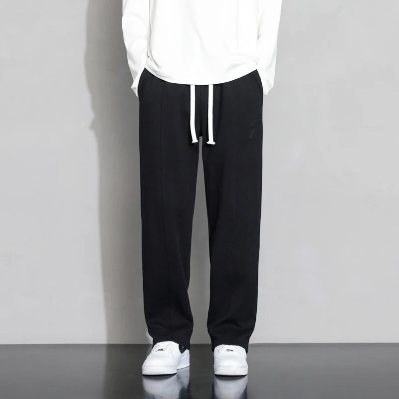 Men's pants casual fashion loose streetwear jogging bottoms mens korea reviews a lot of clothing solid color straight pants XXXL