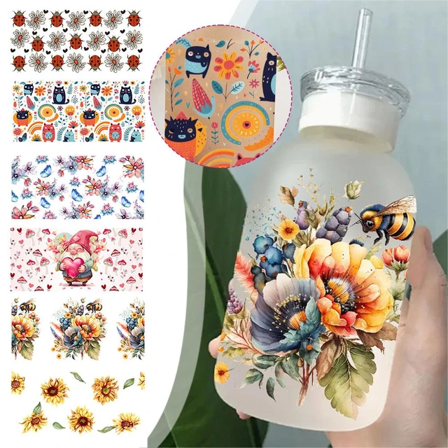 3D UV DTF Wraps Transfer Sticker For 16oz Glass Cup DIY Waterproof Wrap  Transfers Decals For Coffee Cup Beer Glasses Mug - AliExpress