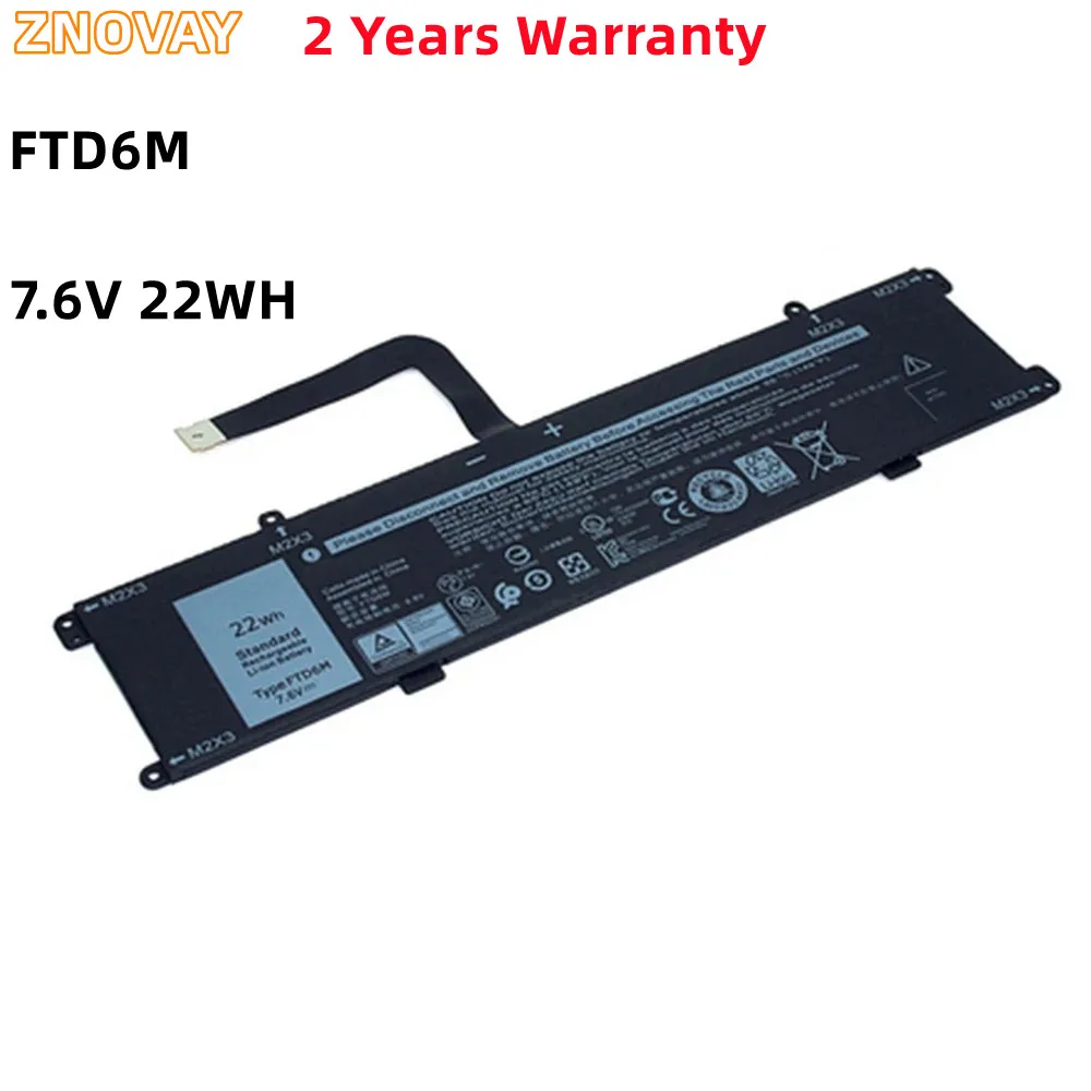 

ZNOVAY FTD6M 06HHW5 K17M-BK-US 6HHW5 K17M 7.6V 22Wh/2750mAh Laptop Battery For Dell Latitude 7285 2-IN-1 Keyboard E7285