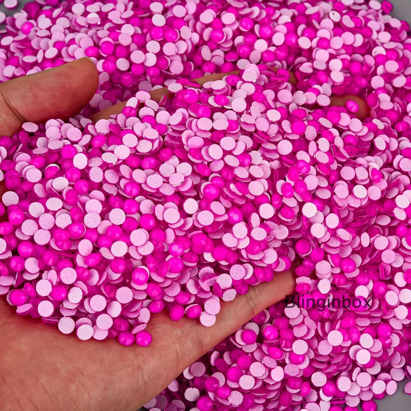 Blinginbox Big Package Hot Pink Neon SS3-SS30 Bulk Wholesale Flat Back Crystals For DIY Wedding Decorations Glitter Glass Stones 2