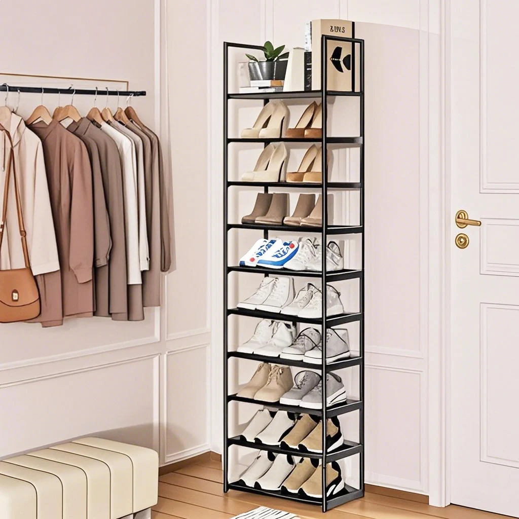 10-Tier shoe rack organizer Save Space 20-25 pairs Sturdy Shoe Shelf for Closets Entryway