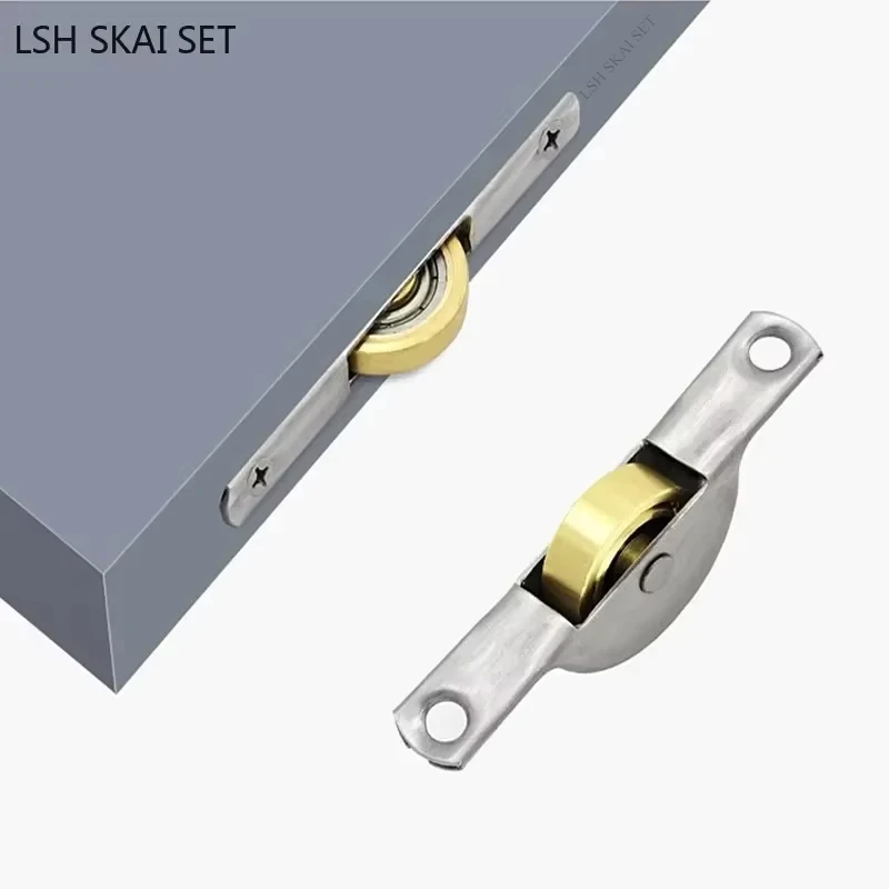 Stainless Steel Sliding Door Roller Wheel Barn Door Window Rollers Flat/concave Groove Mute Pulley Furniture Hardware 2pcs sliding door roller sliding door pulley