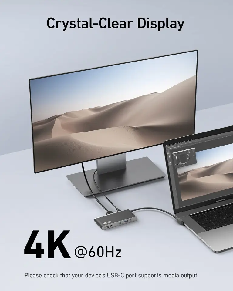 Anker-USB C ハブ 633、8 in 1、2 USB-A、10 Gbps データ ポート