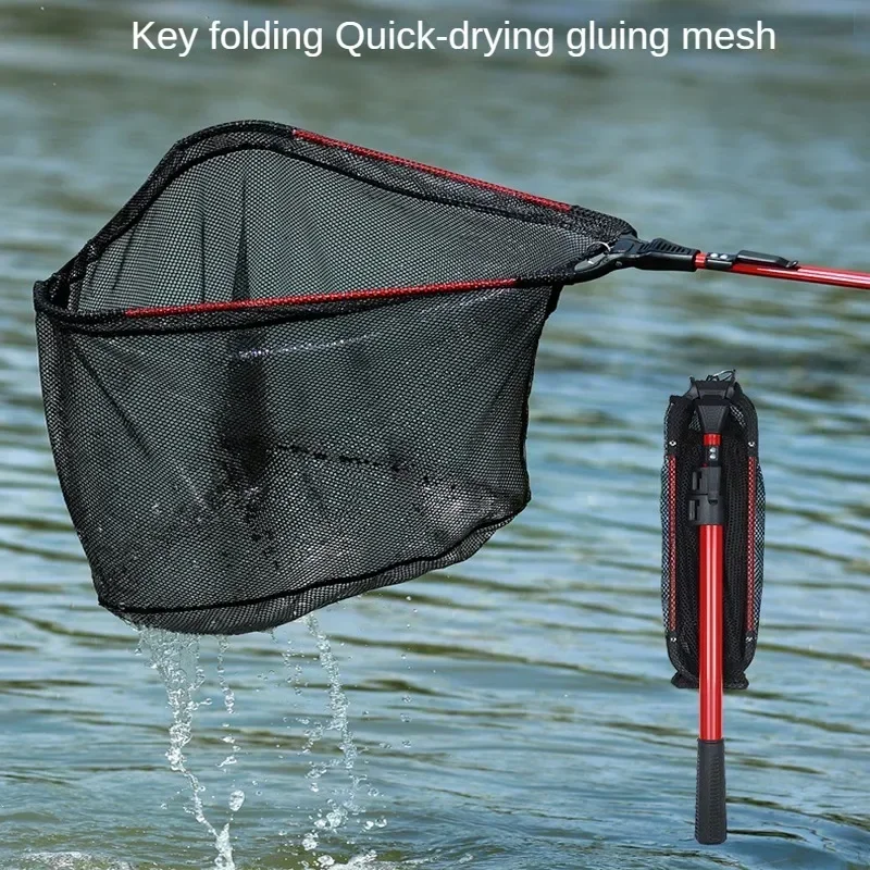 Portable Fishing Net Telescopic Fishing Landing Net Floating Nylon